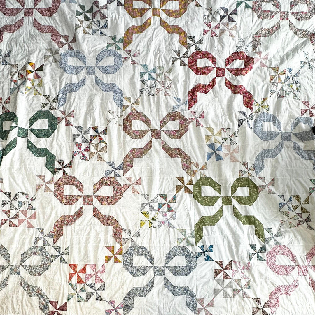 Handmade Liberty Fabric Patchwork Bedspread BOWS