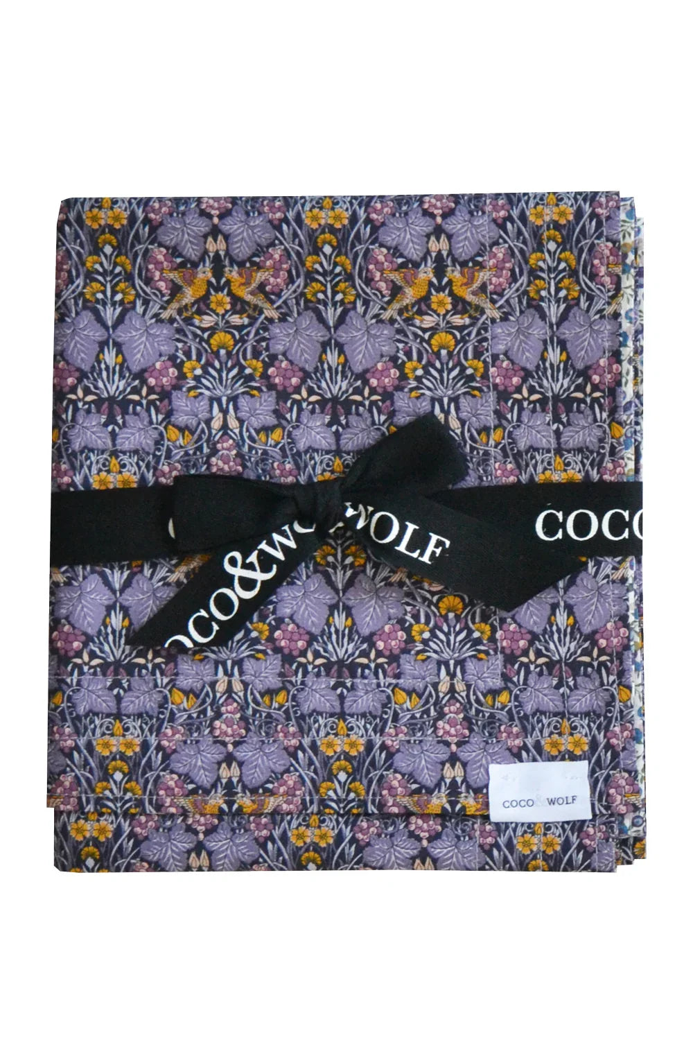 Reversible Tablecloth made with Liberty Fabric WILTSHIRE BUD GRAPE & VINE THIEF - Coco & Wolf