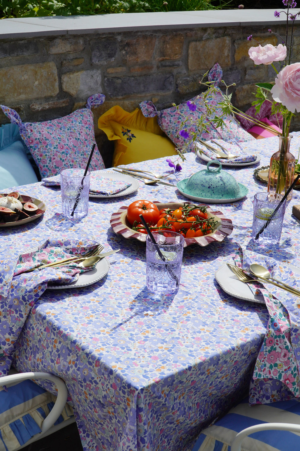 Tablecloth made with Liberty Fabric BETSY LAVENDER BLUE - Coco & Wolf