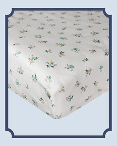 Bridgerton Fitted Sheet made with Liberty Fabric POSY CORSAGE YELLOW