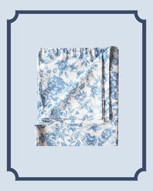 Bridgerton Flat Top Sheet made with Liberty Fabric REGENCY TRAIL CHINA BLUE