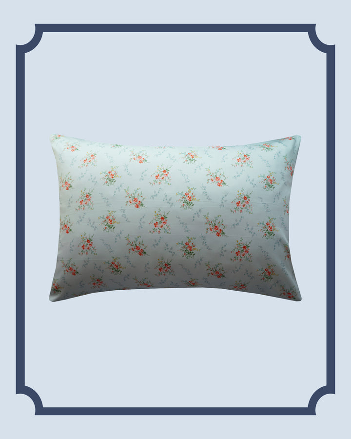 Bridgerton Housewife Pillowcase made with Liberty Fabric GARDEN BLOOMS BLUE