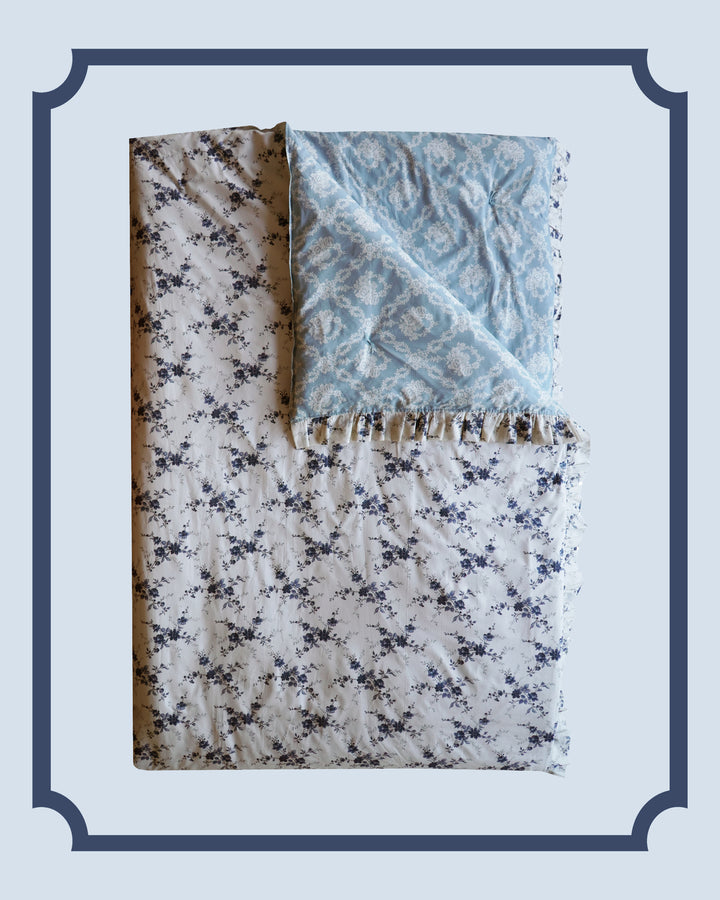 Bridgerton Reversible Ruffle-Edge Heirloom Quilt made with Liberty Fabric AMELIE LUISE & GARLAND HAMPERS