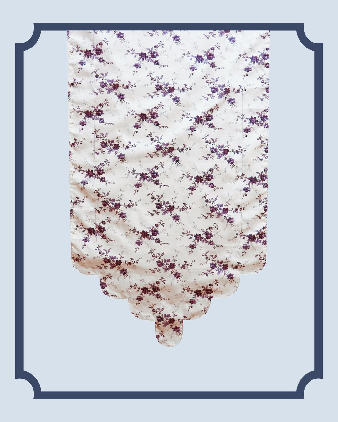 amelie luise navy floral liberty fabric bridgerton collection scalloped table runner by coco and wolf