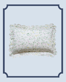 Bridgerton Scallop Edge Pillowcase made with Liberty Fabric REGAL BLOSSOM GREEN
