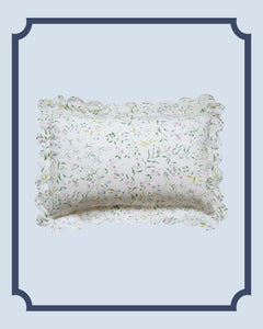 Bridgerton Scallop Edge Pillowcase made with Liberty Fabric REGAL BLOSSOM GREEN