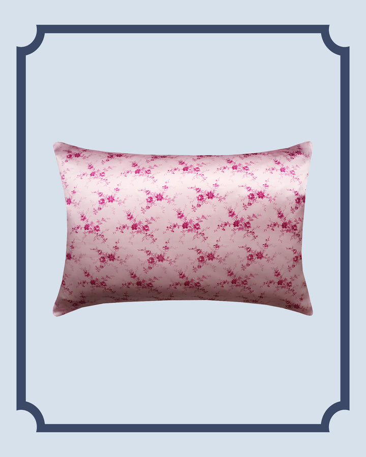Bridgerton Silk Pillowcase made with Liberty Fabric AMELIE LUISE PINK