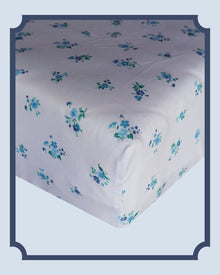 Bridgerton Fitted Sheet made with Liberty Fabric POSY CORSAGE BLUE