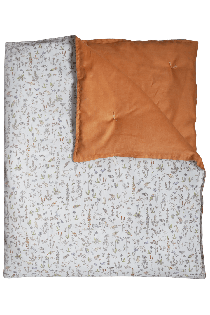 Reversible Heirloom Quilt made with Liberty Fabric THEO GREEN & TURMERIC LINEN
