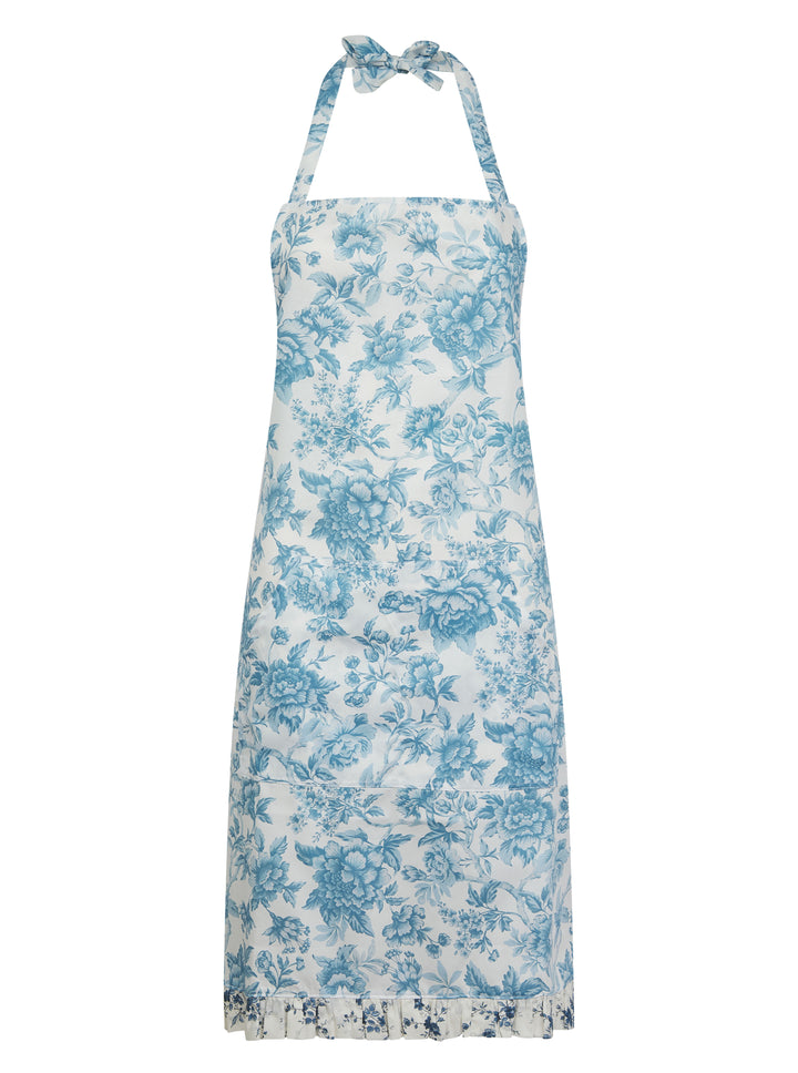Bridgerton Ruffle-Edge Apron REGENCY TRAIL CHINA BLUE & AMELIE LUISE