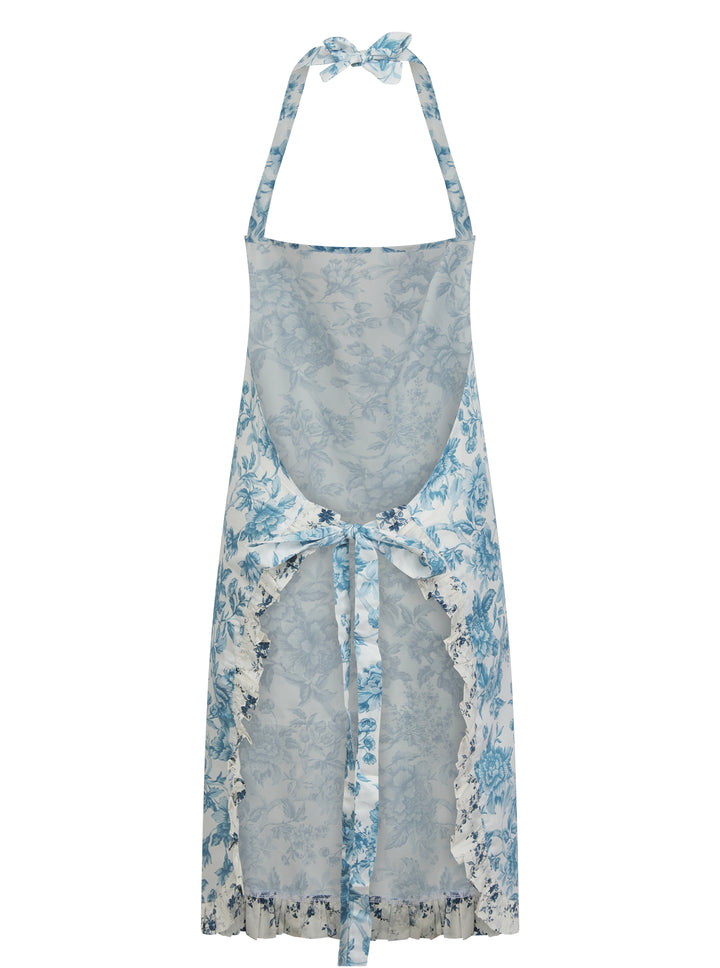 Bridgerton Ruffle-Edge Apron REGENCY TRAIL CHINA BLUE & AMELIE LUISE