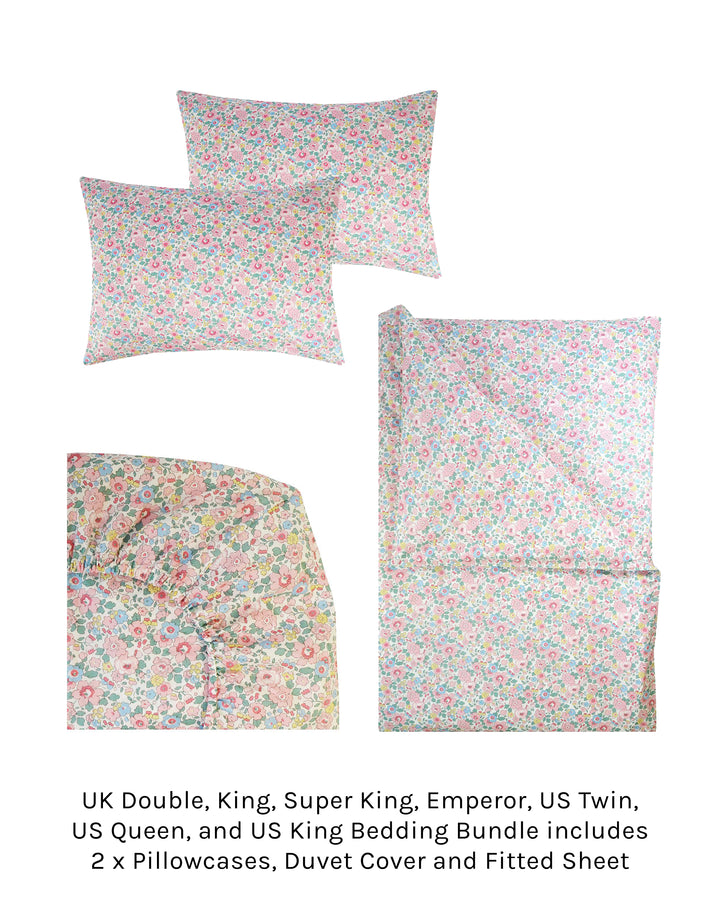 Duvet Set made with Liberty Fabric BETSY CANDY FLOSS