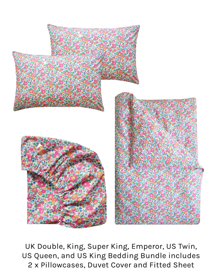 Duvet Set made with Liberty Fabric BETSY DEEP PINK