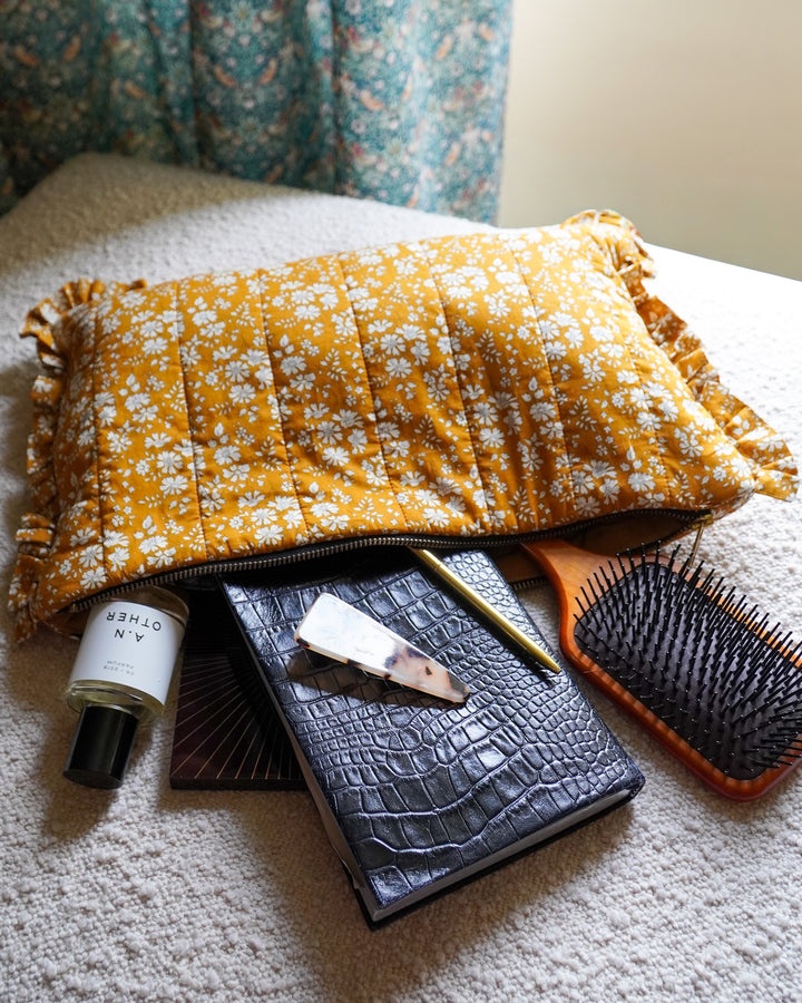 Large Ruffle Pouch made with Liberty Fabric CAPEL