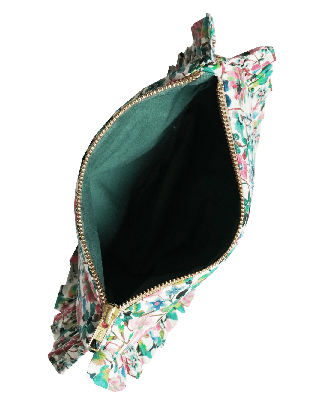 Ruffle Pouch made with Liberty Fabric DREAMS OF SUMMER
