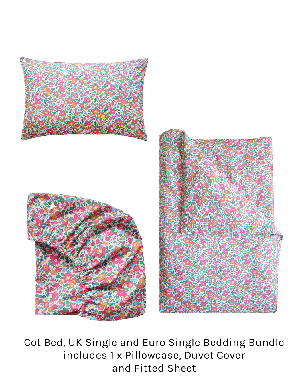 Duvet Set made with Liberty Fabric BETSY DEEP PINK
