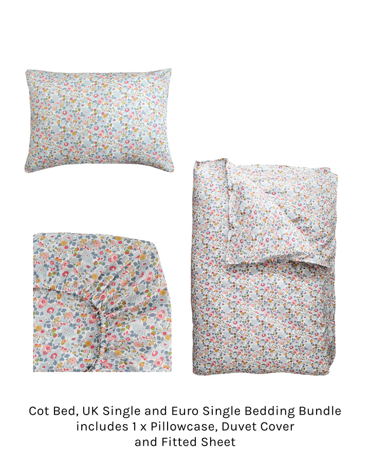 Duvet Set made with Liberty Fabric BETSY GREY