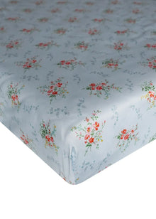 Fitted Sheet made with Liberty Fabrics & Bridgerton GARDEN BLOOMS BLUE