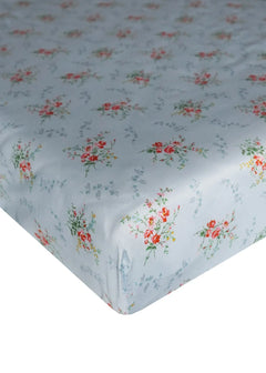 Fitted Sheet made with Liberty Fabrics & Bridgerton GARDEN BLOOMS BLUE