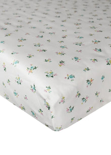 Fitted Sheet made with Liberty Fabrics & Bridgerton POSY CORSAGE YELLOW