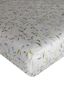 Fitted Sheet made with Liberty Fabrics & Bridgerton REGAL BLOSSOM GREEN