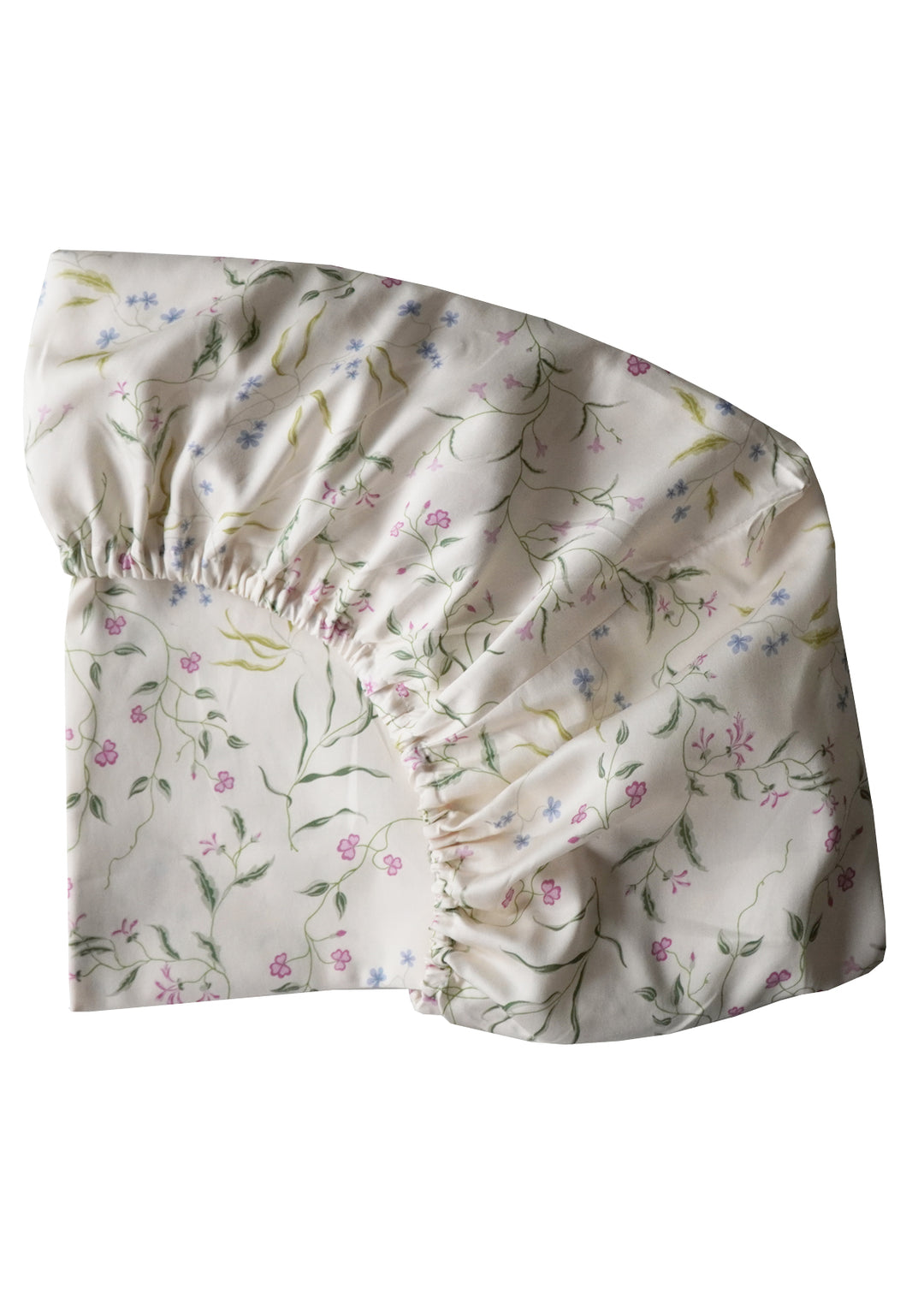Bridgerton Fitted Sheet made with Liberty Fabric REGAL BLOSSOM GREEN