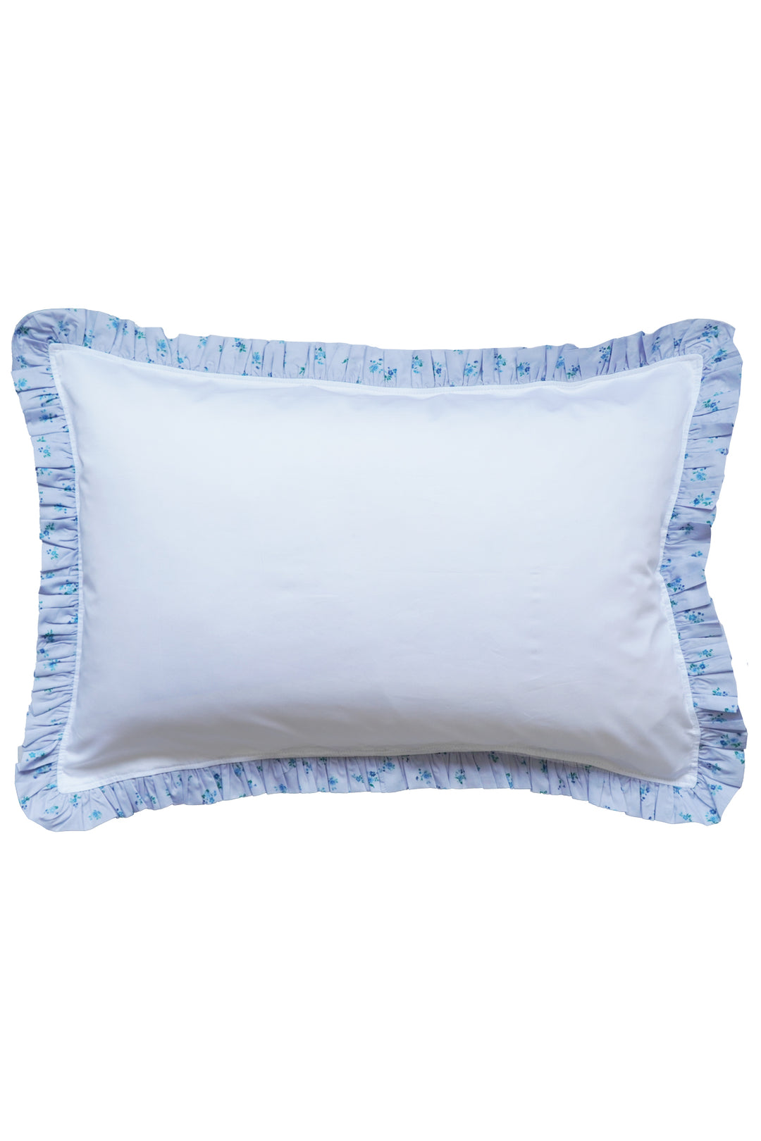 Bridgerton Frill-Edge White Duvet Set made with Liberty Fabric POSEY CORSAGE BLUE