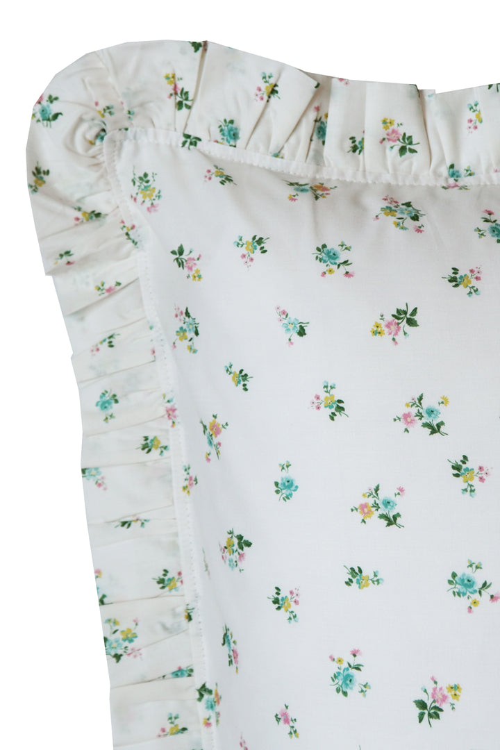 Bridgerton Frill Edge Pillowcase made with Liberty Fabric POSY CORSAGE YELLOW