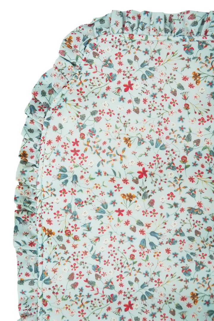 Liberty Fabric Ruffle Edge Hot Water Bottle DONNA LEIGH DUCK EGG - Coco & Wolf