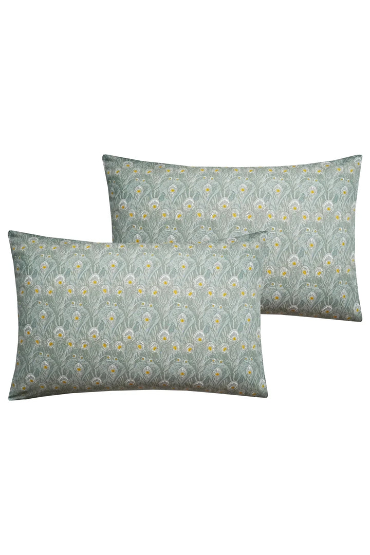 Pillowcase made with Liberty Fabric QUEEN HERA GREEN