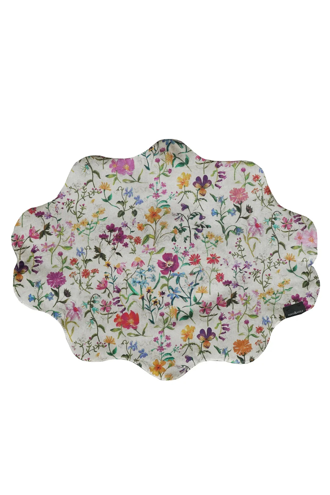 Reversible Wavy Placemat made with Liberty Fabric LINEN GARDEN & KATIE & MILLIE - Coco & Wolf