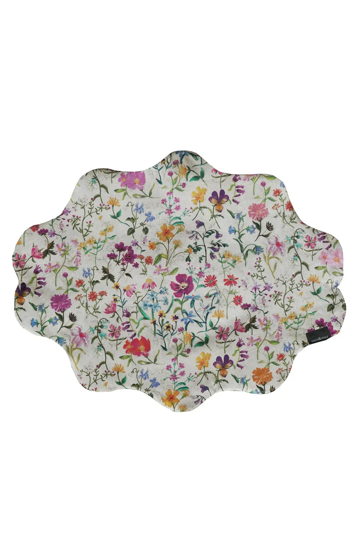Reversible Wavy Placemat made with Liberty Fabric LINEN GARDEN & KATIE & MILLIE - Coco & Wolf