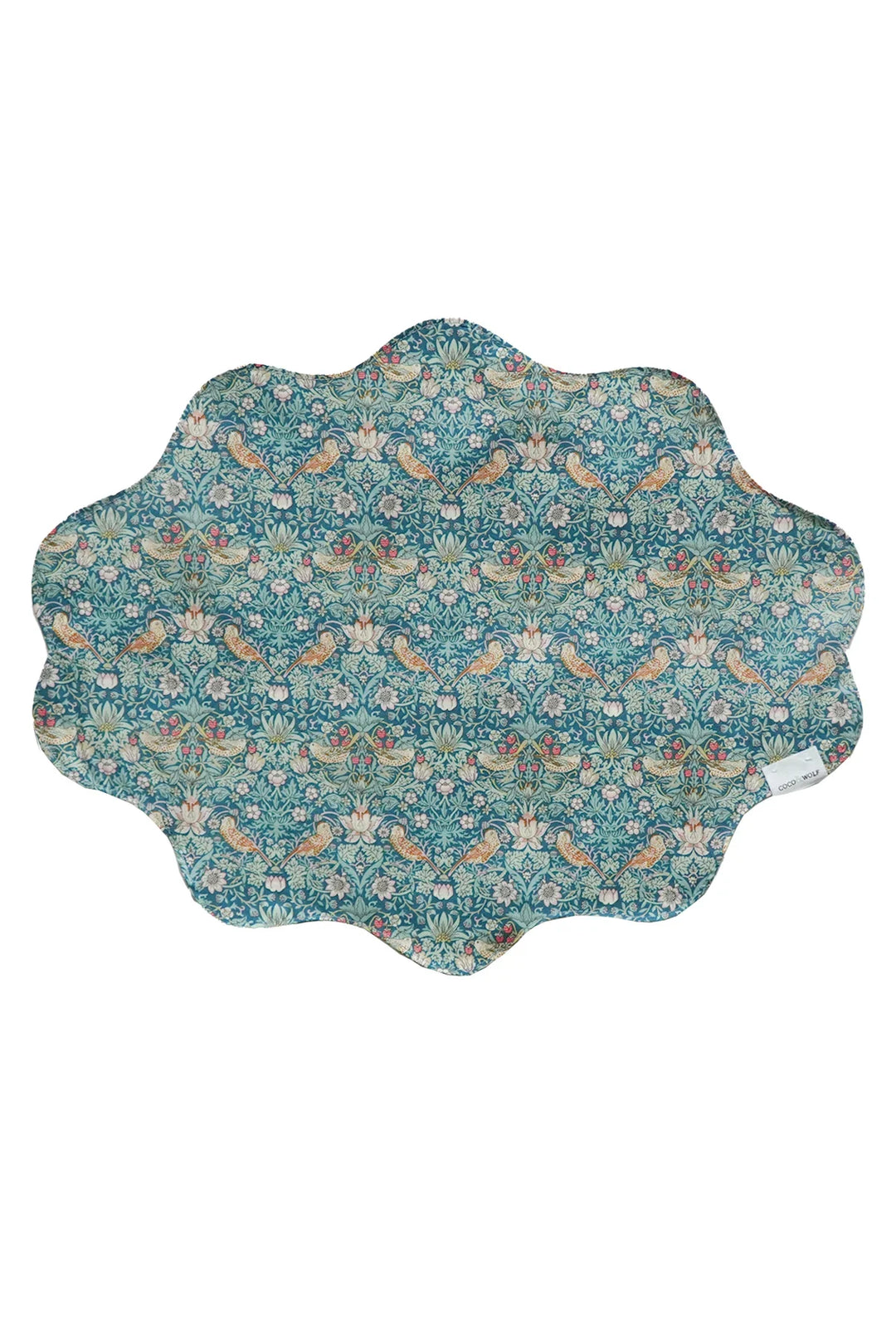 Reversible Wavy Placemat made with Liberty Fabric STRAWBERRY THIEF & WILTSHIRE - Coco & Wolf