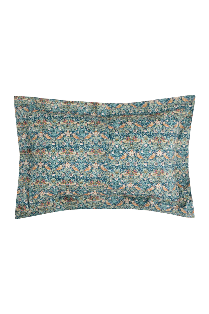Oxford Edge Oblong Cushion made with Liberty Fabric STRAWBERRY THIEF