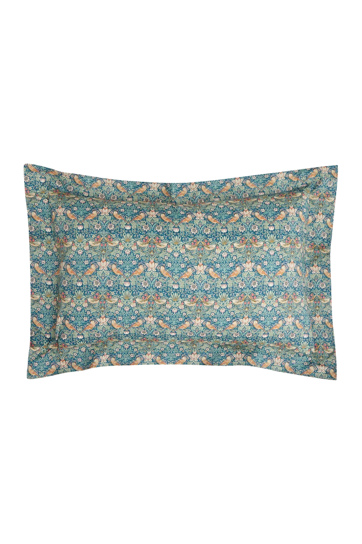 Oxford Edge Oblong Cushion made with Liberty Fabric STRAWBERRY THIEF