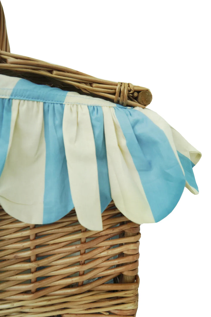 Rectangular Picnic Basket Hamper made with Liberty Fabric VACATION STRIPE - Coco & Wolf