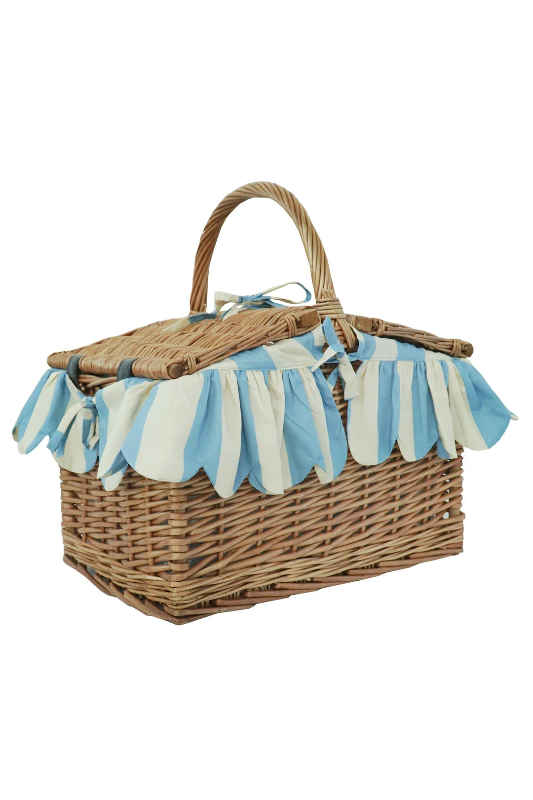 Rectangular Picnic Basket Hamper made with Liberty Fabric VACATION STRIPE - Coco & Wolf