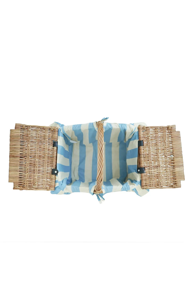 Rectangular Picnic Basket Hamper made with Liberty Fabric VACATION STRIPE - Coco & Wolf