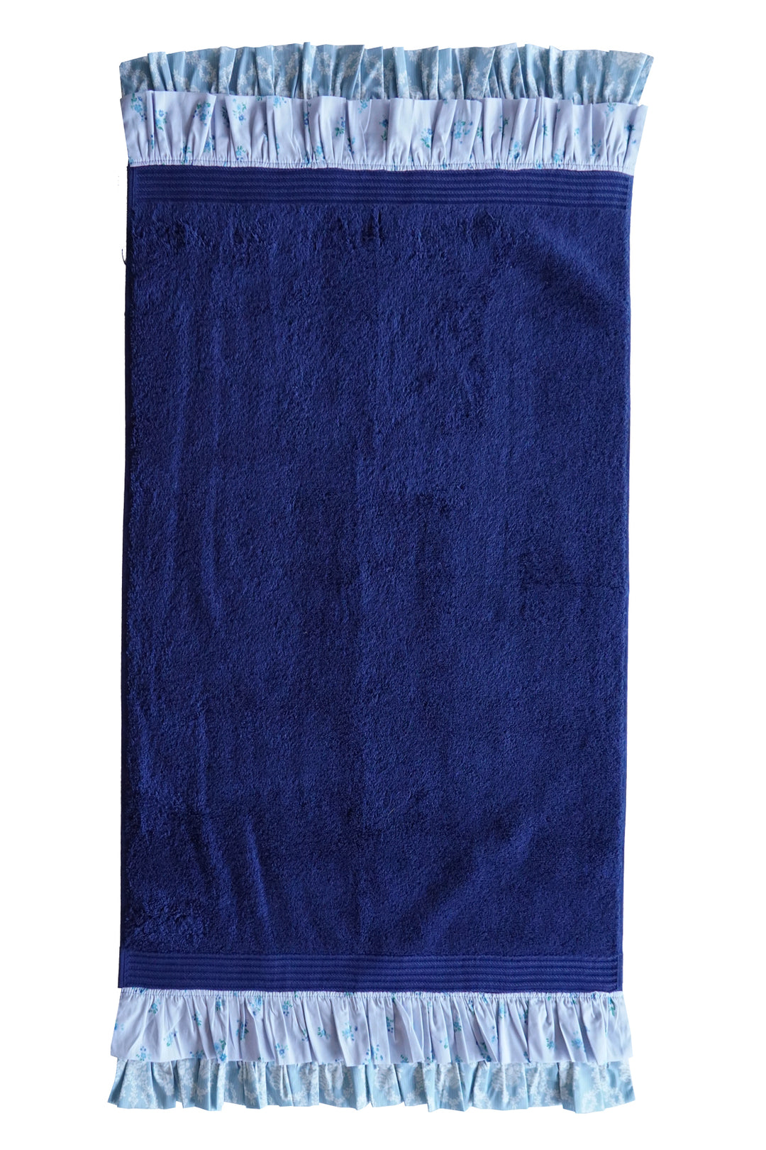 Bridgerton Ruffle-Edge Towel made with Liberty Fabric POSY CORSAGE BLUE & GARLAND HAMPERS
