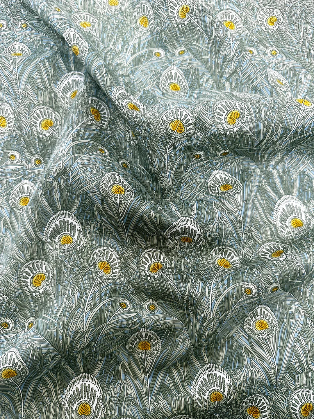 Pillowcase made with Liberty Fabric QUEEN HERA GREEN