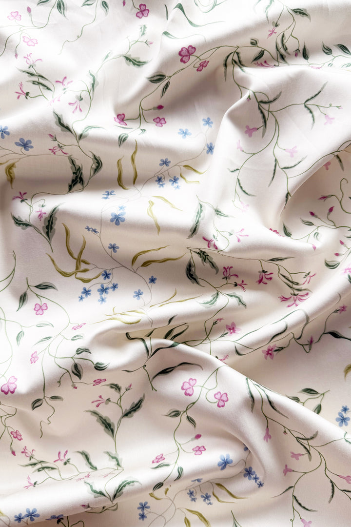 Bridgerton Ruffle Edge Towel made with Liberty Fabric BOUQUET PARADE GREEN & POSY CORSAGE YELLOW