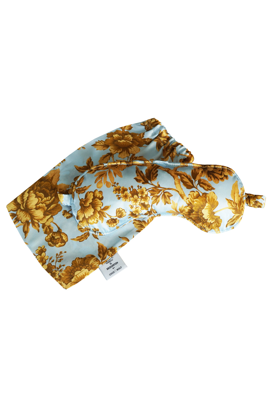 Bridgerton Silk Eye Mask made with Liberty Fabric REGENCY TRAIL BLUE & GOLD