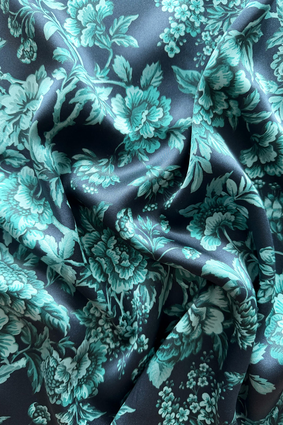 Bridgerton Silk Pillowcase made with Liberty Fabric REGENCY TRAIL GREEN