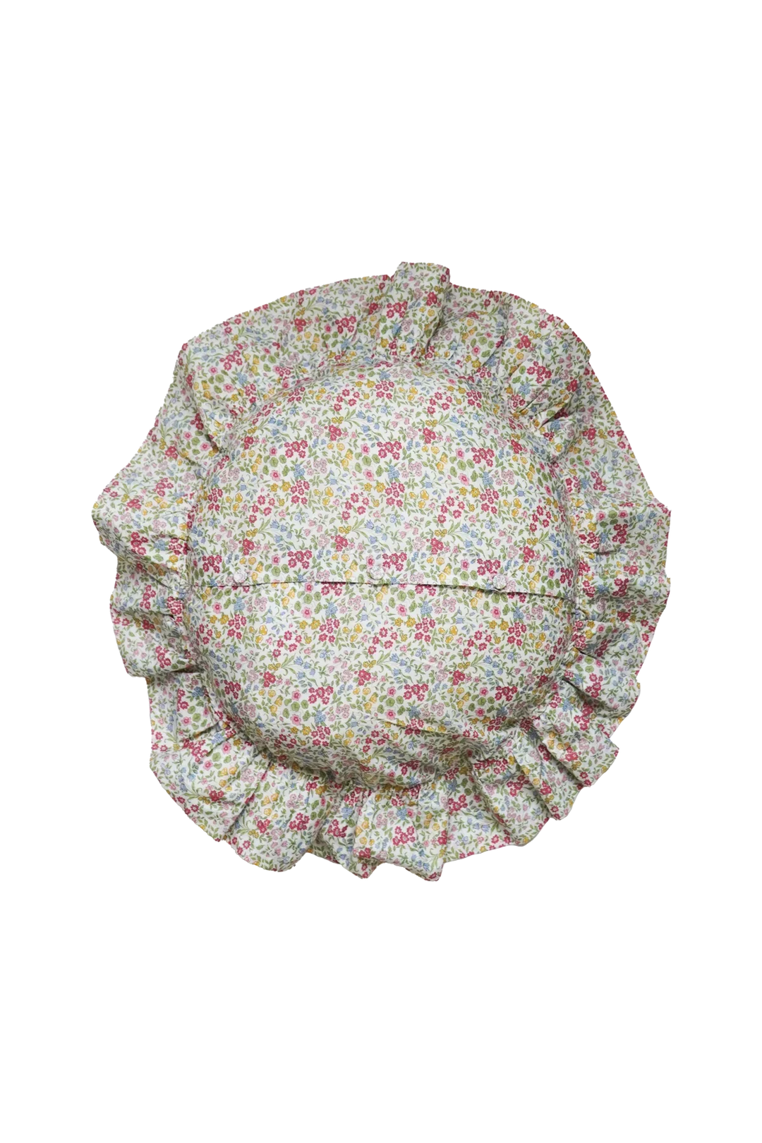 Ruffle Circle Cushion made with Liberty Fabric LILIBET