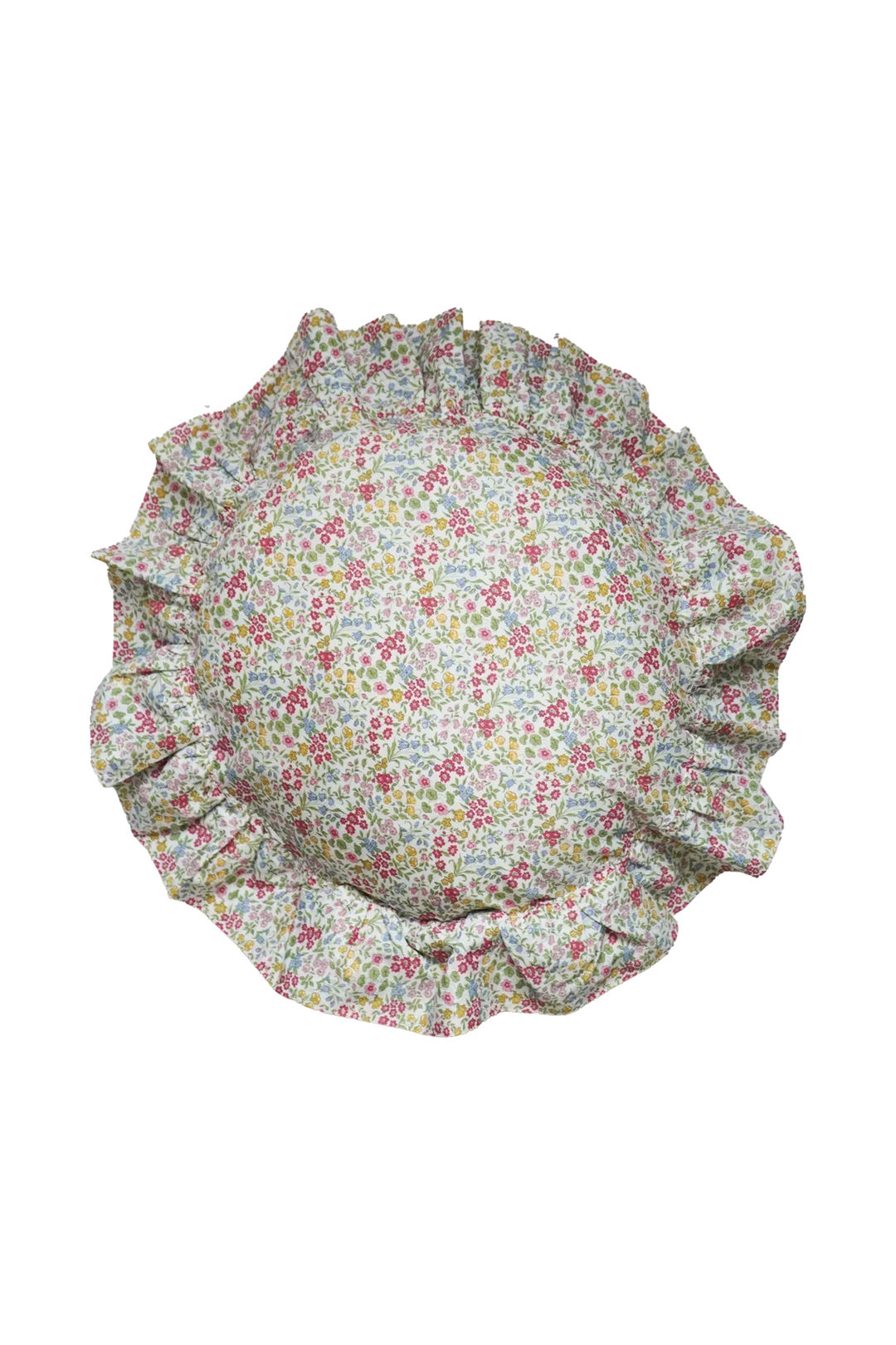 Ruffle Circle Cushion made with Liberty Fabric LILIBET