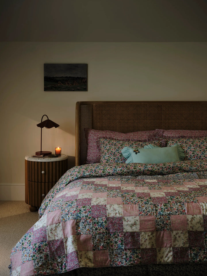 Handmade Liberty Fabric Patchwork Bedspread in CLASSIC COLLECTION