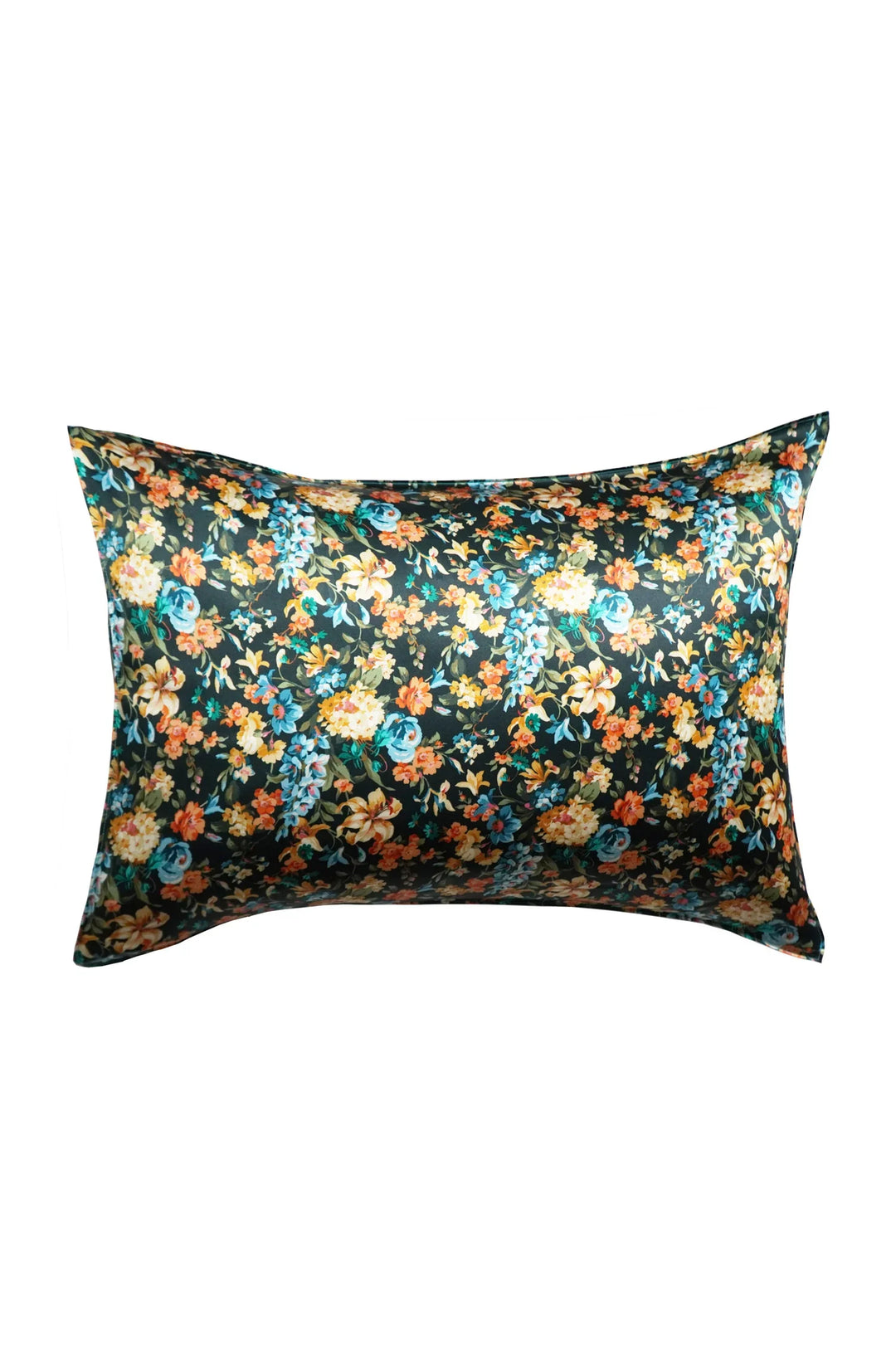 Silk Pillowcase made with Liberty Fabric MONTAGUE MEWS BOTTLE GREEN - Coco & Wolf