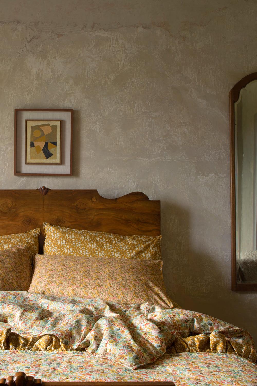 Bedding made with Liberty Fabric CAPEL MUSTARD - Coco & Wolf
