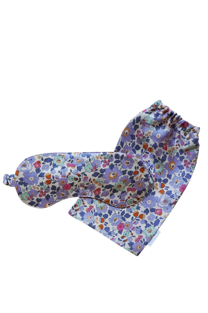 Silk Eye Mask made with Liberty Fabric BETSY LAVENDER BLUE