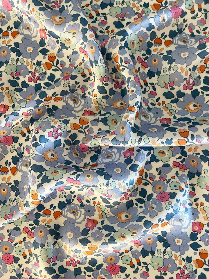 Women's Silk Bed Shorts made with Liberty Fabric BETSY LAVENDER BLUE